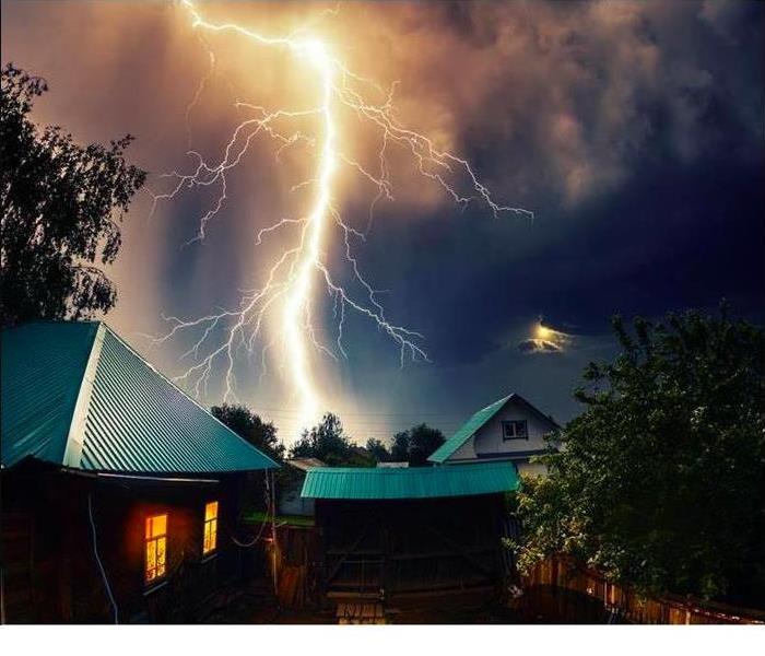 House being strike by lightning